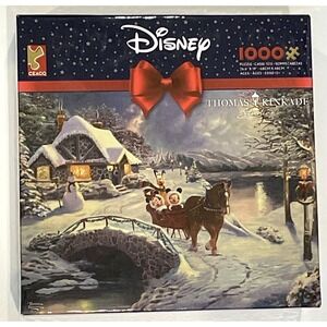 Thomas Kinkade DISNEY‎ Mickey and Minnie Evening Sleigh Ride Holiday Puzzle